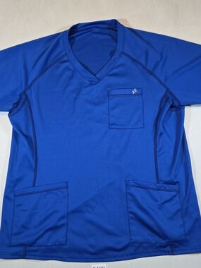 Women's FIT Sxrubs V-Neck Athletic Material Scrub Top - Royal Blue XL